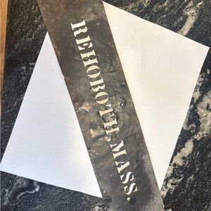 Rehoboth, Mass metal stencil template. Vintage. Town sign.